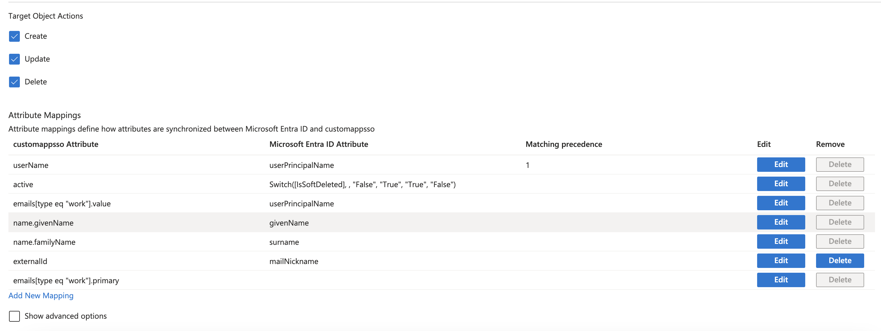 Edit the attributes so they match the list as shown.