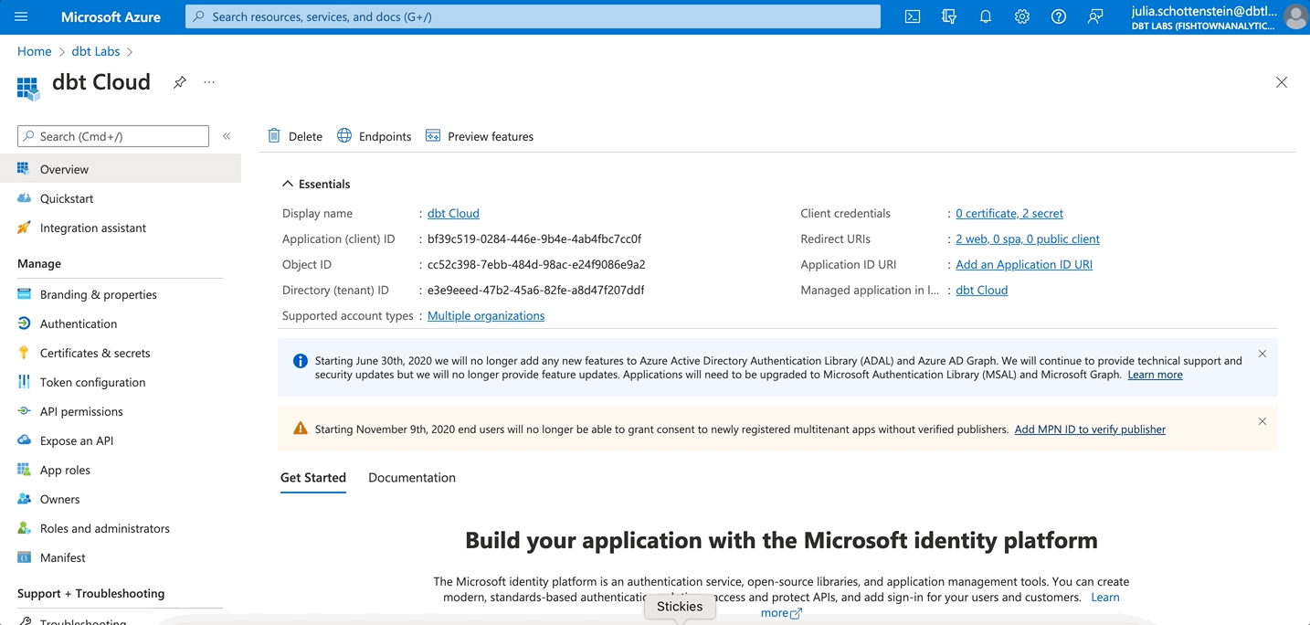 Adding the Service User redirect URI Adding the Service User redirect URI